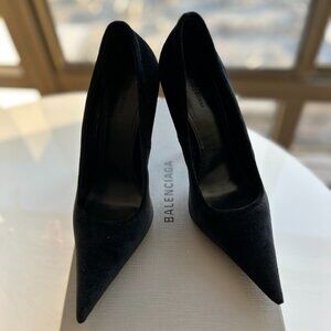Balenciaga | Women's Knife Pointed Toe Pumps | Black Velvet | Size 37